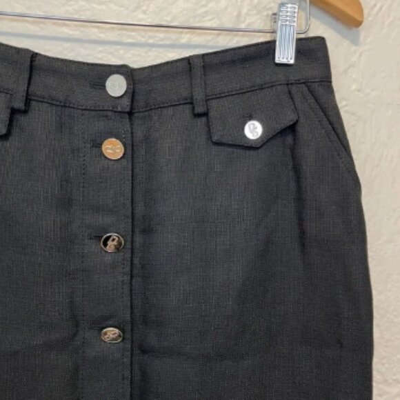 Vintage Dolce & Gabbana Skirt Button Down Gray Black 44 Medium M - Picture 2 of 7